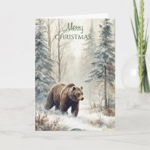 Wald Bär Weihnachten Karte