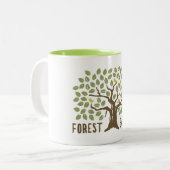 Wald Bather Birds Zweifarbige Tasse (Vorderseite Links)