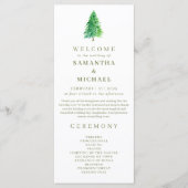 Wald Baum Blume Florales Hochzeitsprogramm Menükarte (Vorderseite)