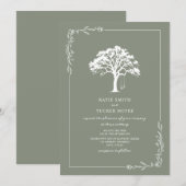Wald Baum Schaukel Salbeigrüne Hochzeit  Einladung (Vorne/Hinten)