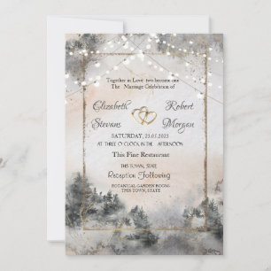 Wald Baum Wald Lichter Hochzeit Einladung