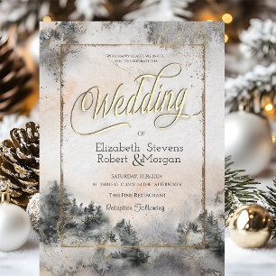 Wald Baum Wald Lichterkette Hochzeit Einladung