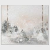 Wald Baum Waldland Schnee Geschenkpapier (Flach)