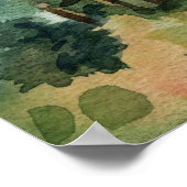 Wald Baum Wanderweg Bergblick Poster (Ecke)
