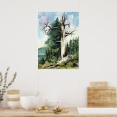 Wald Baum Wanderweg Bergblick Poster (Küche)