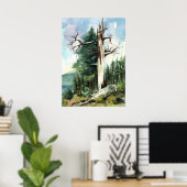 Wald Baum Wanderweg Bergblick Poster (Heimbüro)