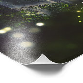 Wald, Bäume auf Waldlichtung, Dämmerung Fotodruck (Ecke)