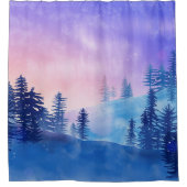 Wald Bäume Außenwelt Sonnenuntergang Natur Duschvorhang (Vorderseite)