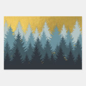 Wald Bäume Goldene Landschaft Geschenkpapier Set (Vorderseite 3)
