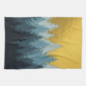 Wald Bäume Goldene Landschaft Geschirrtuch (Horizontal)