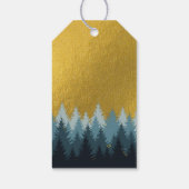 Wald Bäume Goldene Landschaft glücklich Ferien Geschenkanhänger (Rückseite)