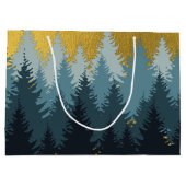 Wald Bäume Goldene Landschaft Große Geschenktüte (Rückseite)