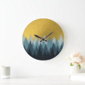 Wald Bäume Goldene Landschaft Große Wanduhr (Zuhause)