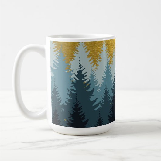 Wald Bäume Goldene Landschaft Kaffeetasse (Links)