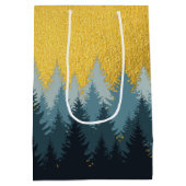 Wald Bäume Goldene Landschaft Mittlere Geschenktüte (Rückseite)