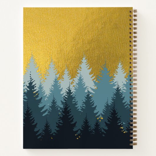 Wald Bäume Goldene Landschaft Notizblock (Rückseite)