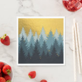 Wald Bäume Goldene Landschaft Serviette (Beispiel)