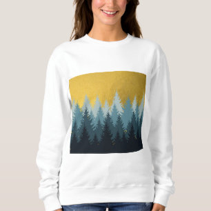 Wald Bäume Goldene Landschaft Sweatshirt