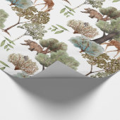 Wald Bäume Hirsche Bären Vögel Geschenkpapier (Ecke)