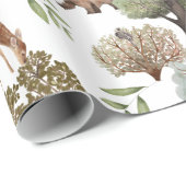 Wald Bäume Hirsche Bären Vögel Geschenkpapier (Rolleneckpunkt)