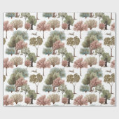 Wald Bäume Kaninchen Geschenkpapier (Flach)