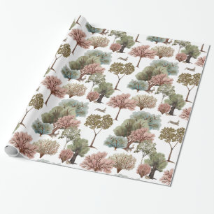 Wald Bäume Kaninchen Geschenkpapier