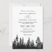 Wald Bäume Kiefer Rustikales Holz QR-Code Hochzeit Einladung (Vorderseite)