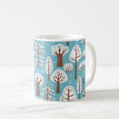 Wald, Bäume. Nahtloser Hintergrund. Winter Kaffeetasse (VorderseiteRechts)