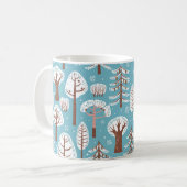 Wald, Bäume. Nahtloser Hintergrund. Winter Kaffeetasse (Vorderseite Links)