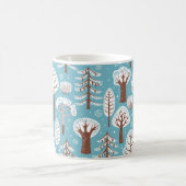 Wald, Bäume. Nahtloser Hintergrund. Winter Kaffeetasse (Mittel)