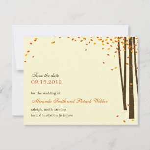 Wald Bäume Save The Date Ankündigung - Orange -
