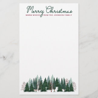 Wald Bäume | Weihnachtsfeiertag | Schreibwaren Briefpapier