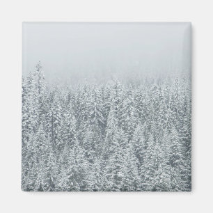 Wald bedeckt im Schnee Magnet