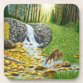 Wald bei Morgengrauen Getränkeuntersetzer (Vorderseite)