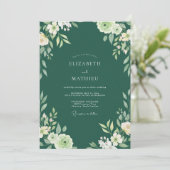 Wald bemalte Wildblumen-Hochzeit Einladung (Stehend Vorderseite)