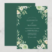 Wald bemalte Wildblumen-Hochzeit Einladung (Vorne/Hinten)