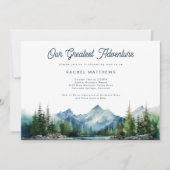 Wald Berg Rustikale Erlebnisdusche Einladung (Vorderseite)