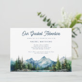 Wald Berg Rustikale Erlebnisdusche Einladung (Stehend Vorderseite)