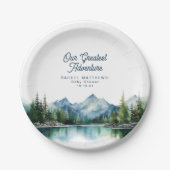 Wald Berg Rustikale Erlebnisdusche Pappteller (Vorderseite)