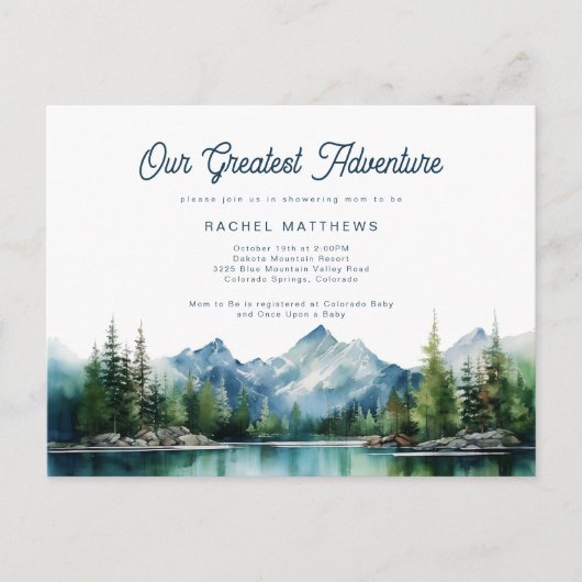 Wald Berg Rustikale Erlebnisdusche Postkarte (Vorderseite)