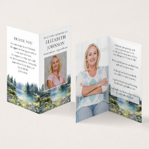 Wald-Bestattungs-Gedenkfoto-Gebets-Gedichtkarten Visitenkarten