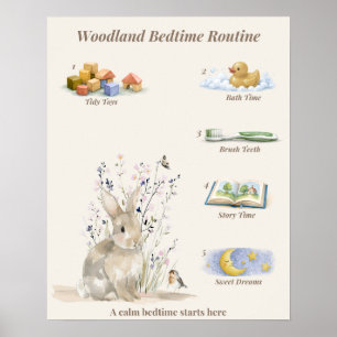 Wald-Bettgehroutine-Poster Poster