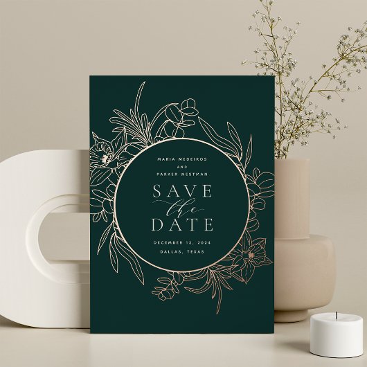 Wald | Blumenfolienkarte Save the Date Folieneinladung