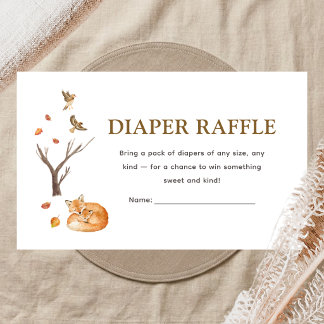 Wald-Boho-Baby-Party-Windel-Raffel Begleitkarte