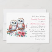 Wald Boho Rustikale Landhochzeit Eule Einladung (Vorderseite)