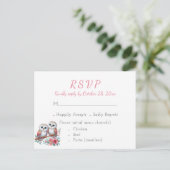 Wald Boho Rustikale Landhochzeit-Eule RSVP Postkarte (Stehend Vorderseite)