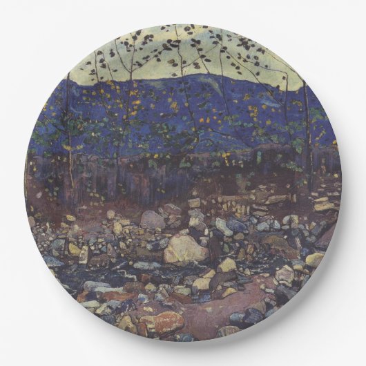 Wald Brook bei Leissigen, Schweiz (Landschaft) Pappteller (Vorderseite)