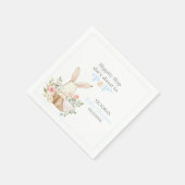 Wald Bunny Rabbit Blue Floral Napkins Serviette (Ecke)