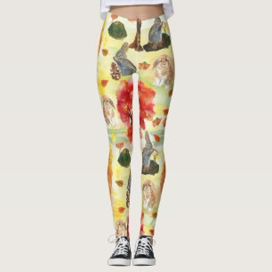Wald-Canvas-Hasen Wasserfarben Leggings