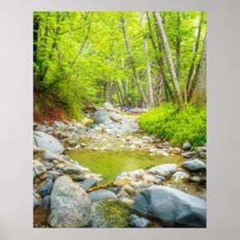 Wald Creek Wandkunst | Grüner Waldstrom Poster